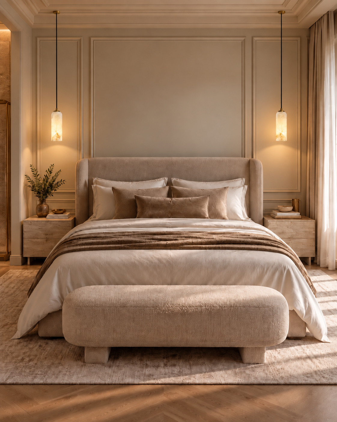 Aurelis | Natural Alabaster Cylinder Pendant Light