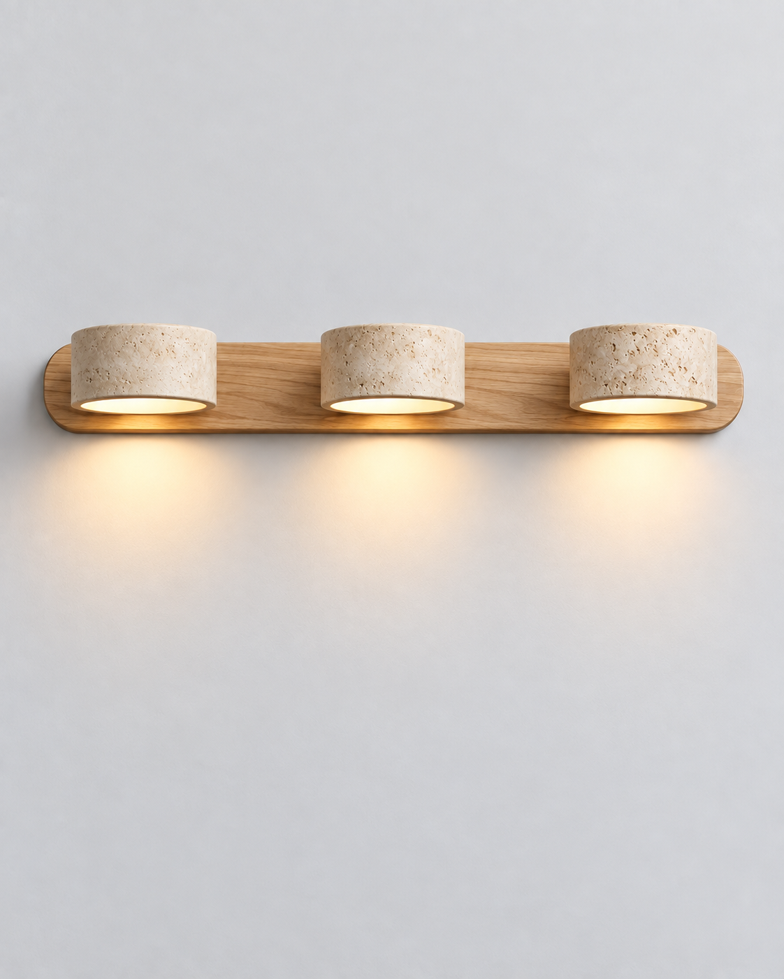 Travertine & Wood Wall Sconce | Esteba