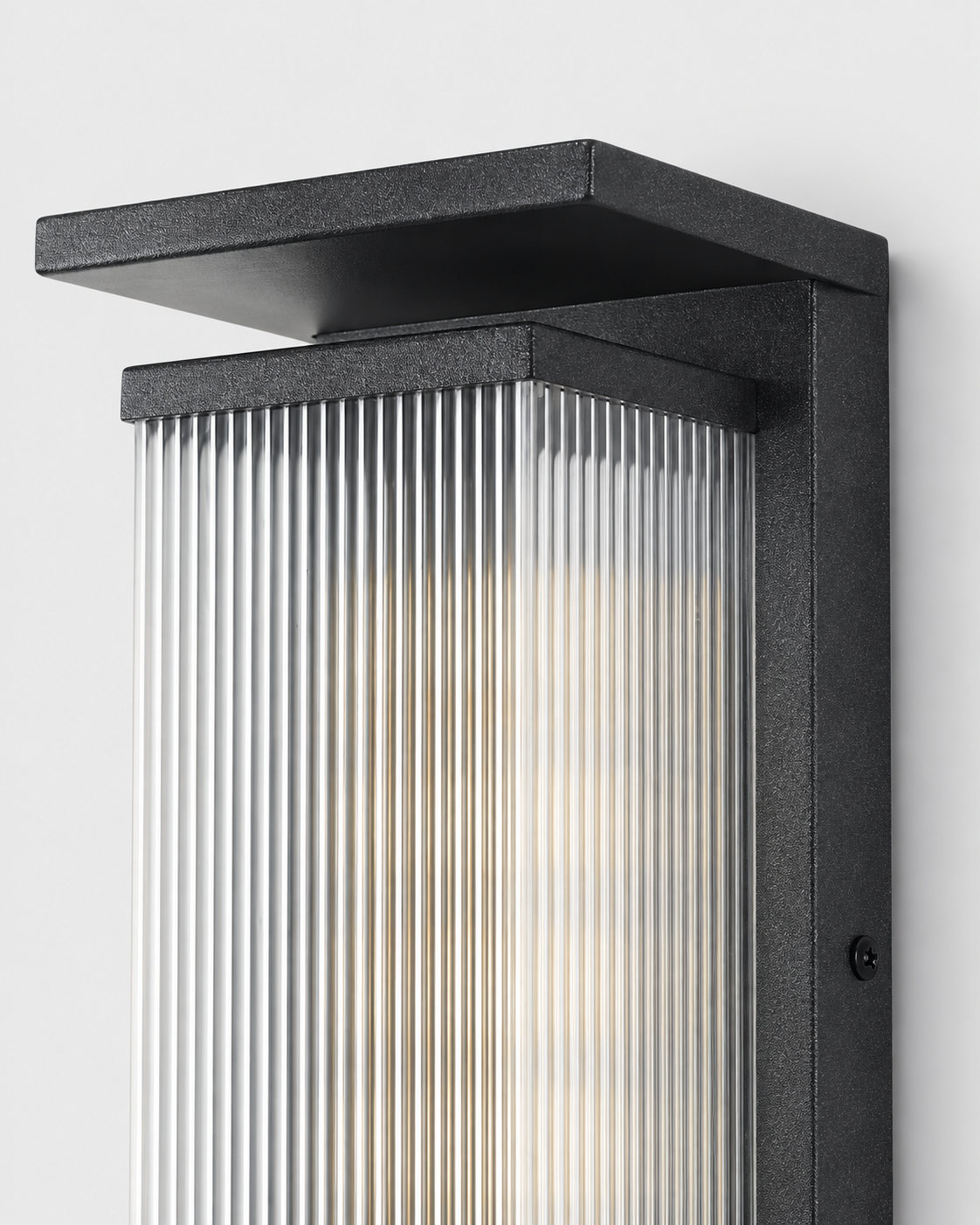 Modern Ribbed Glass Outdoor Wall Sconce | Tavren