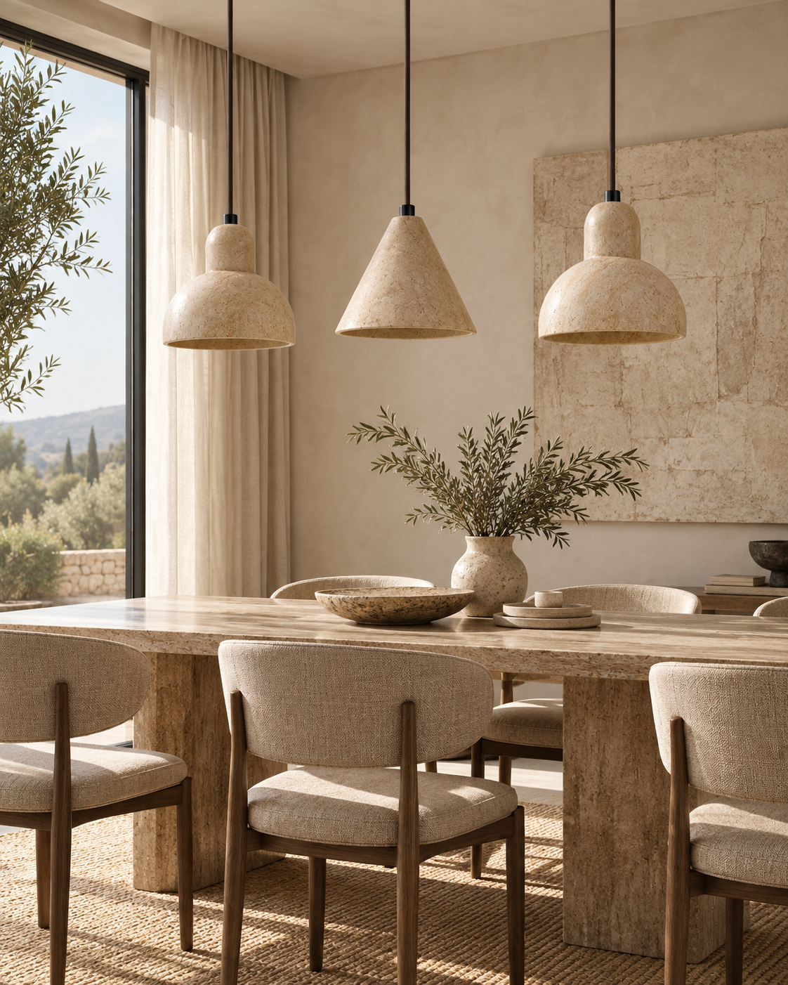 Nupa | Travertine Pendant Light