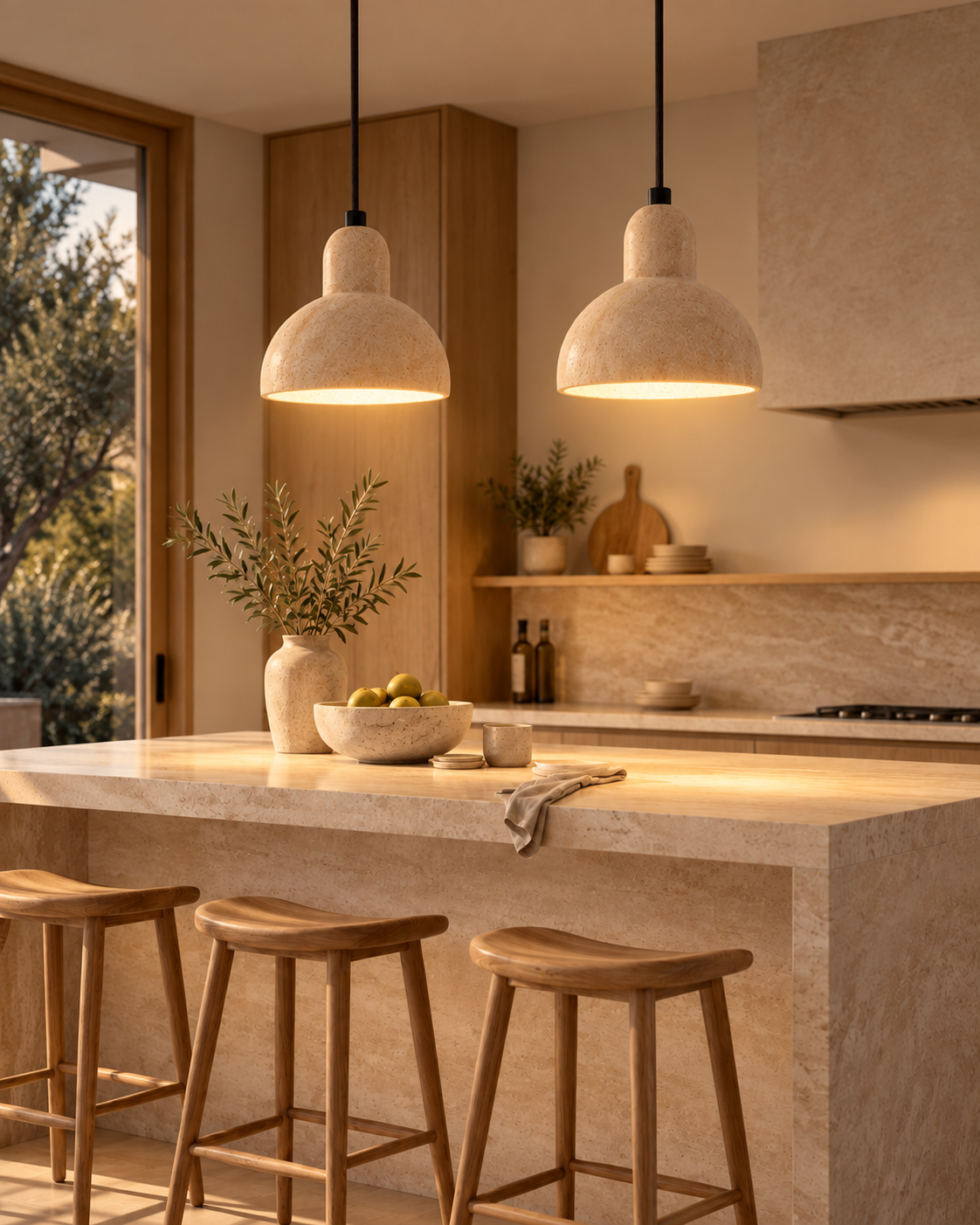 Nupa | Travertine Pendant Light