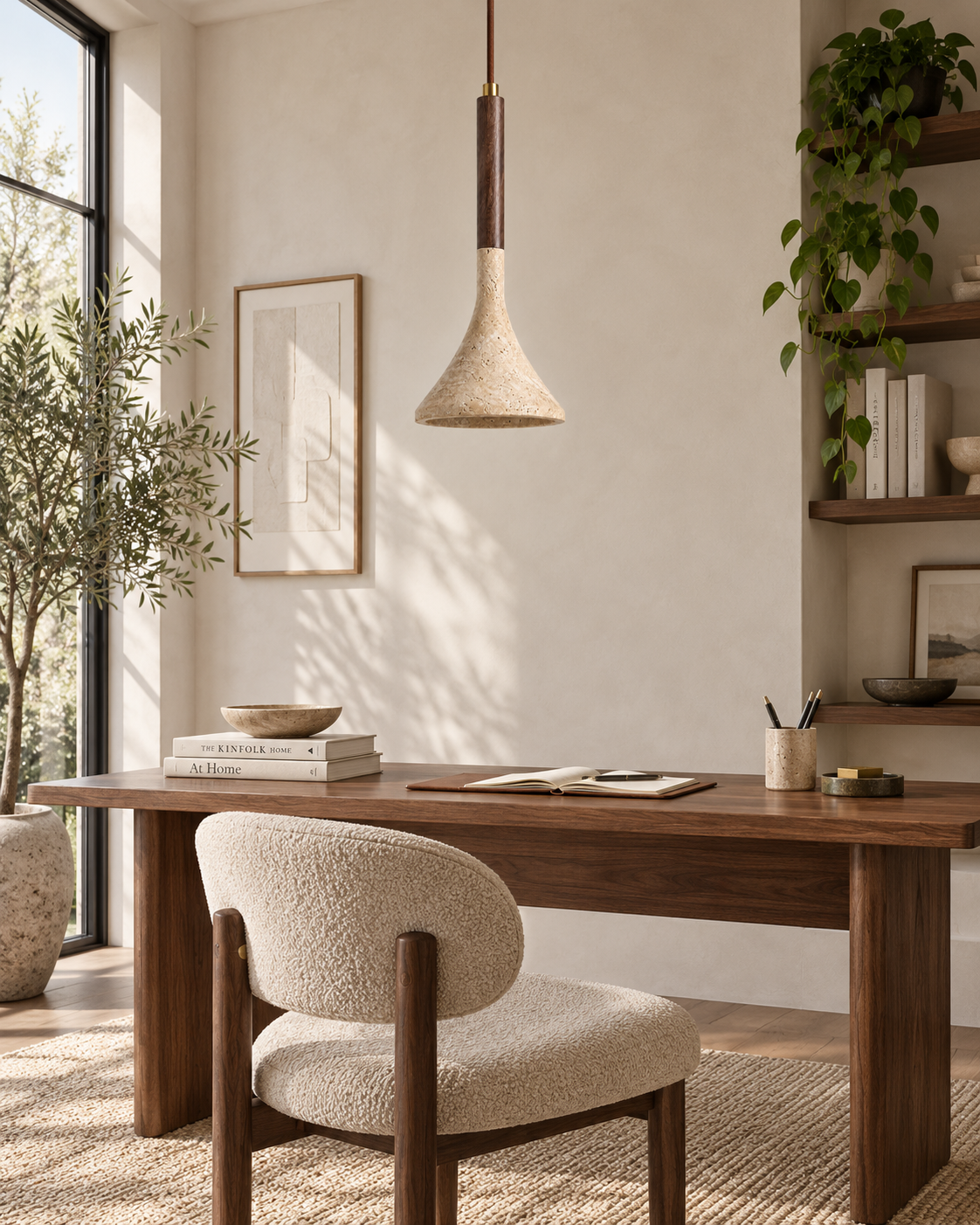 Tija | Travertine Pendant Light