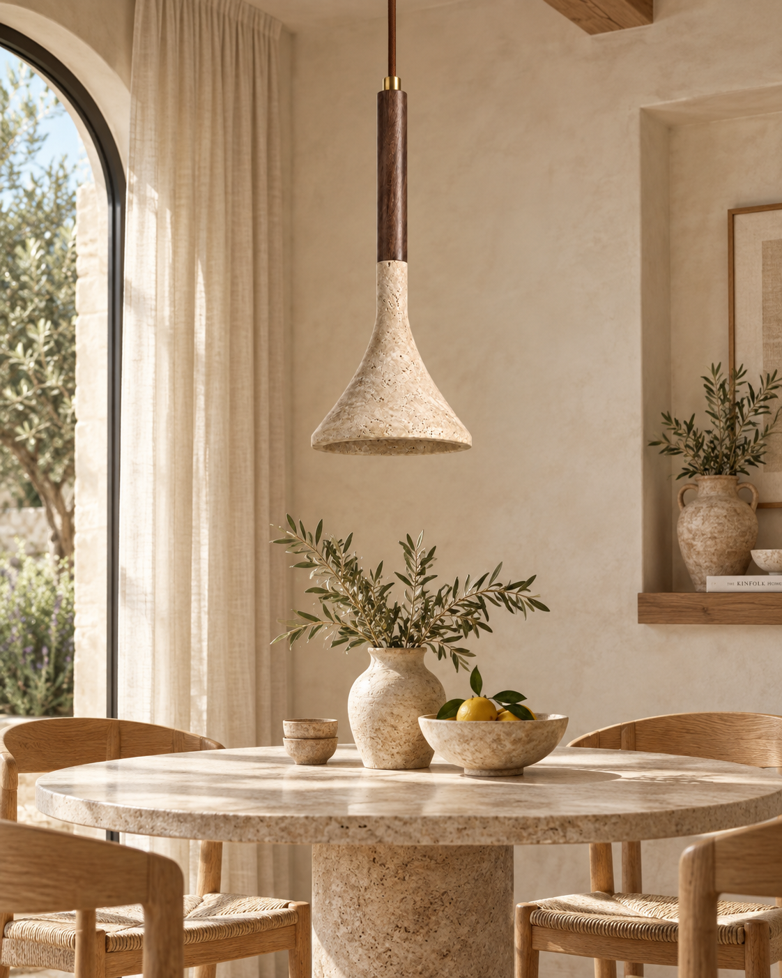 Tija | Travertine Pendant Light