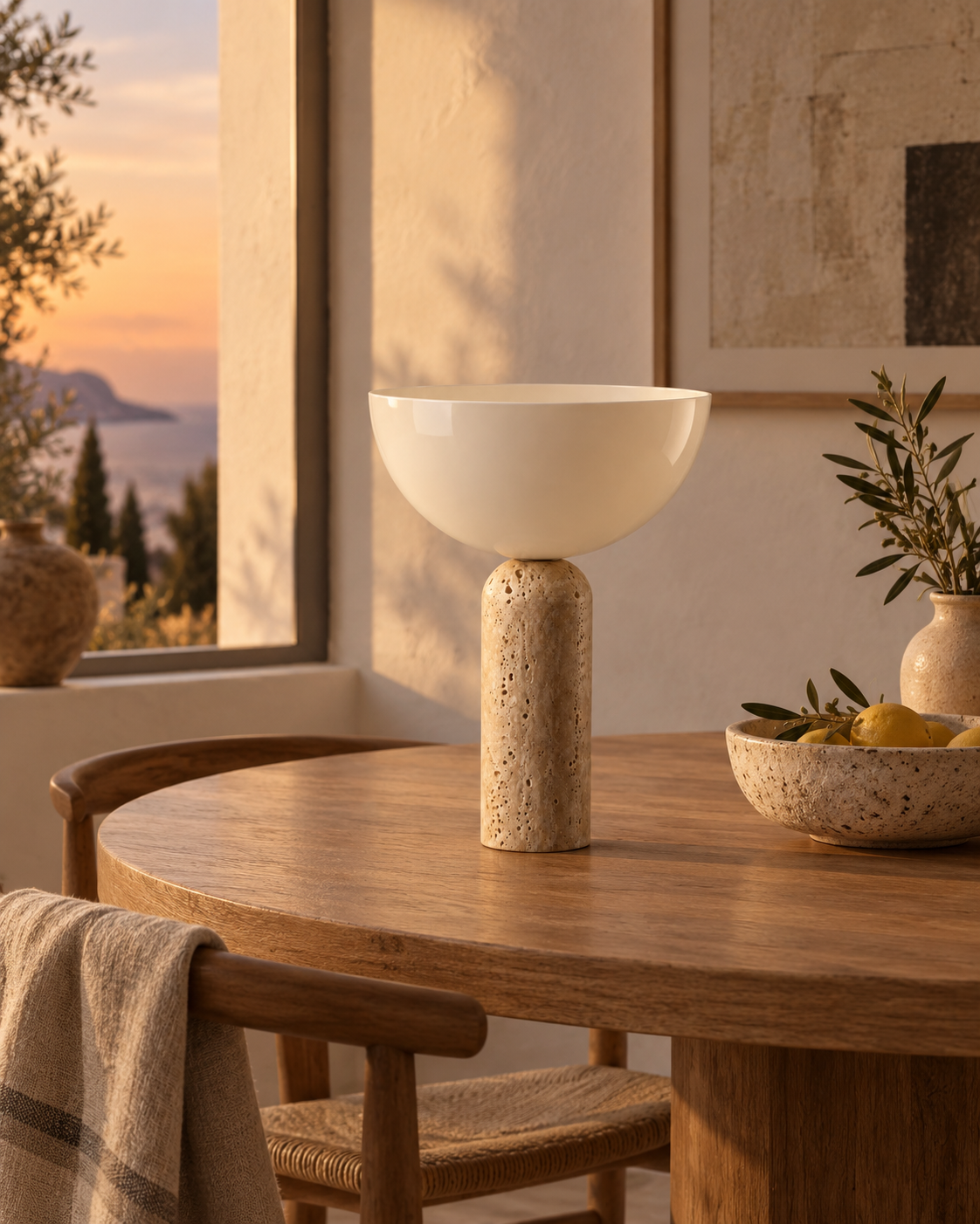 Travertina | Travertine Table Lamp