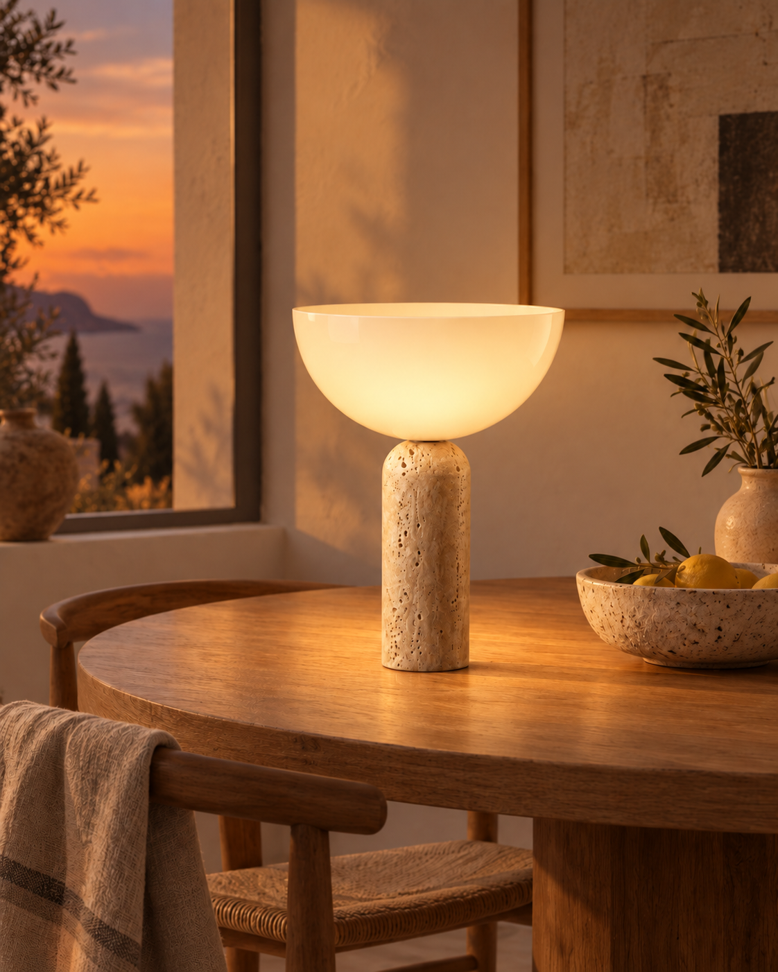 Travertina | Travertine Table Lamp