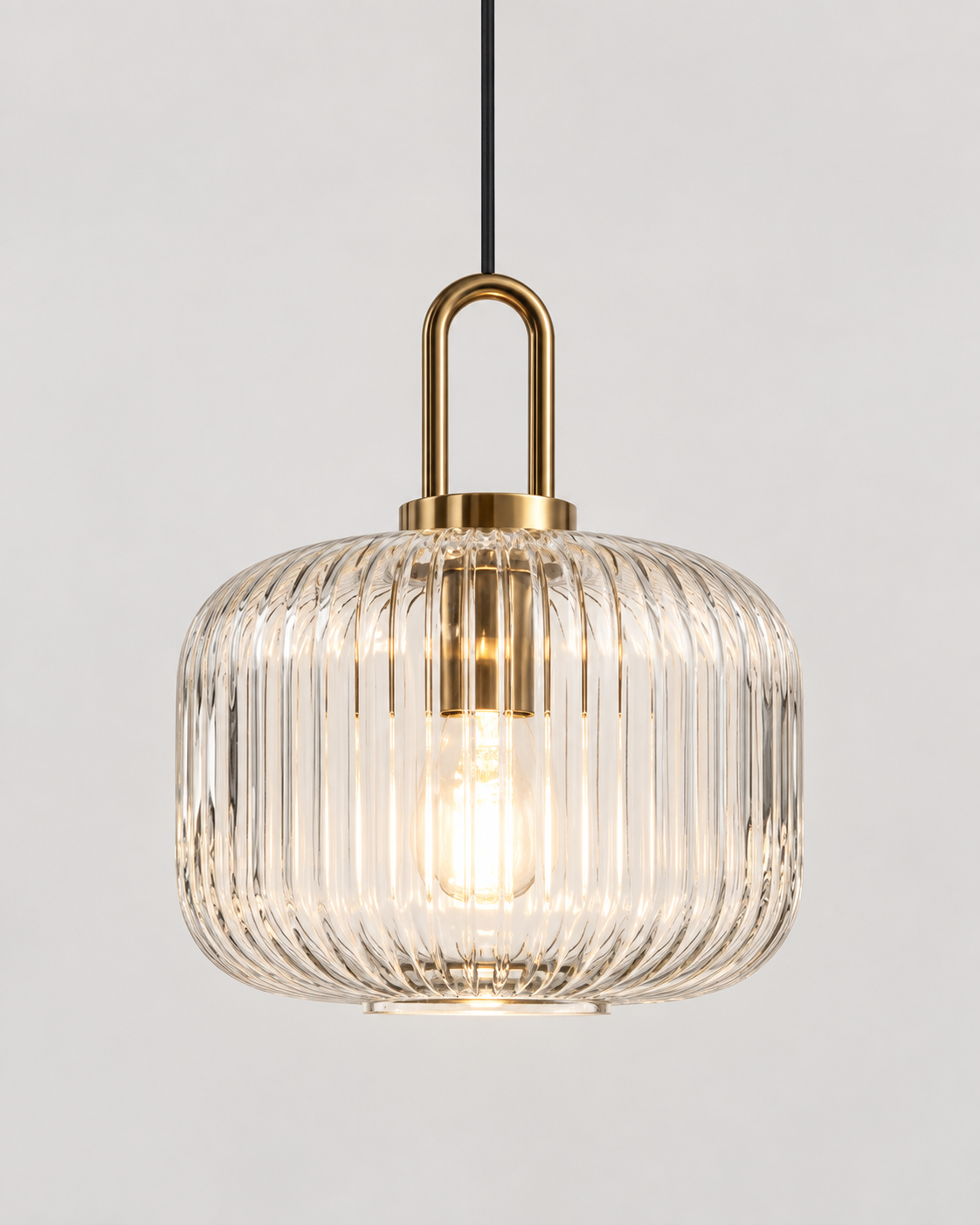 Glacas | Clear Ribbed Glass Pendant Light