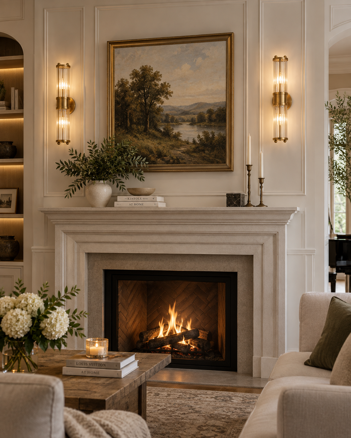 Fluted Glass Wall Sconce – Brushed Brass