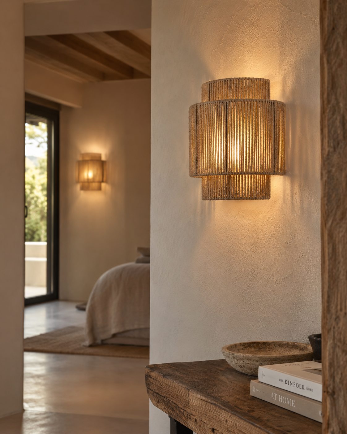Aiko | Natural Hemp Rope Wall Sconce