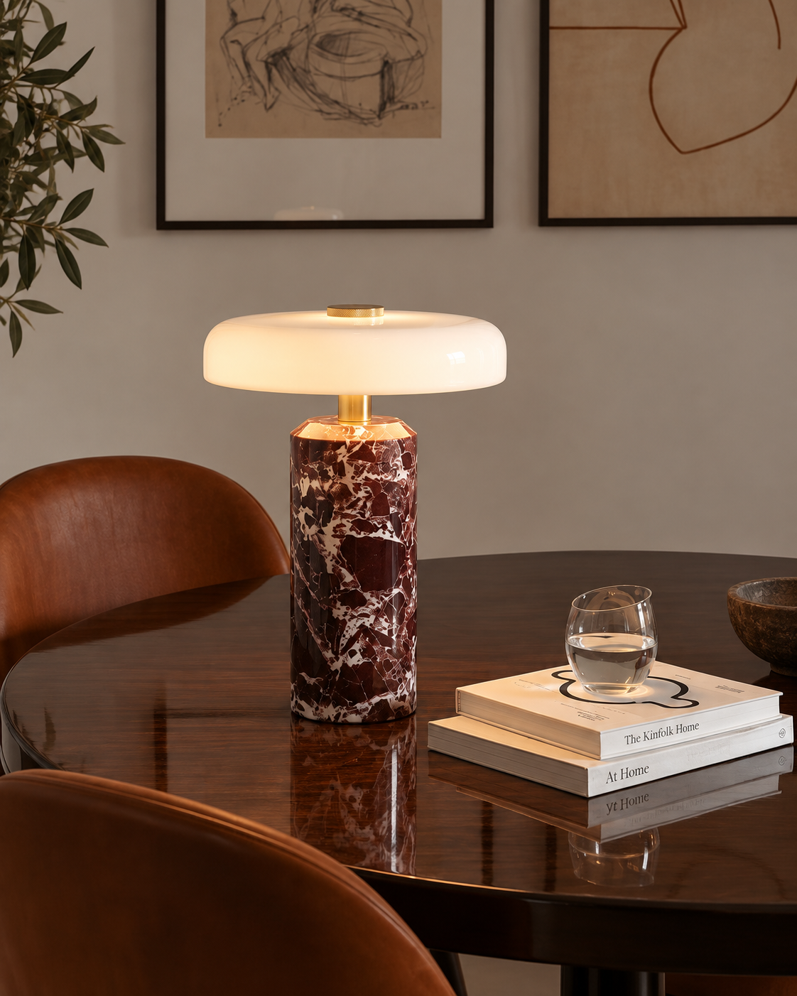 Boma | Marble & Opal Glass LED Table Lamp