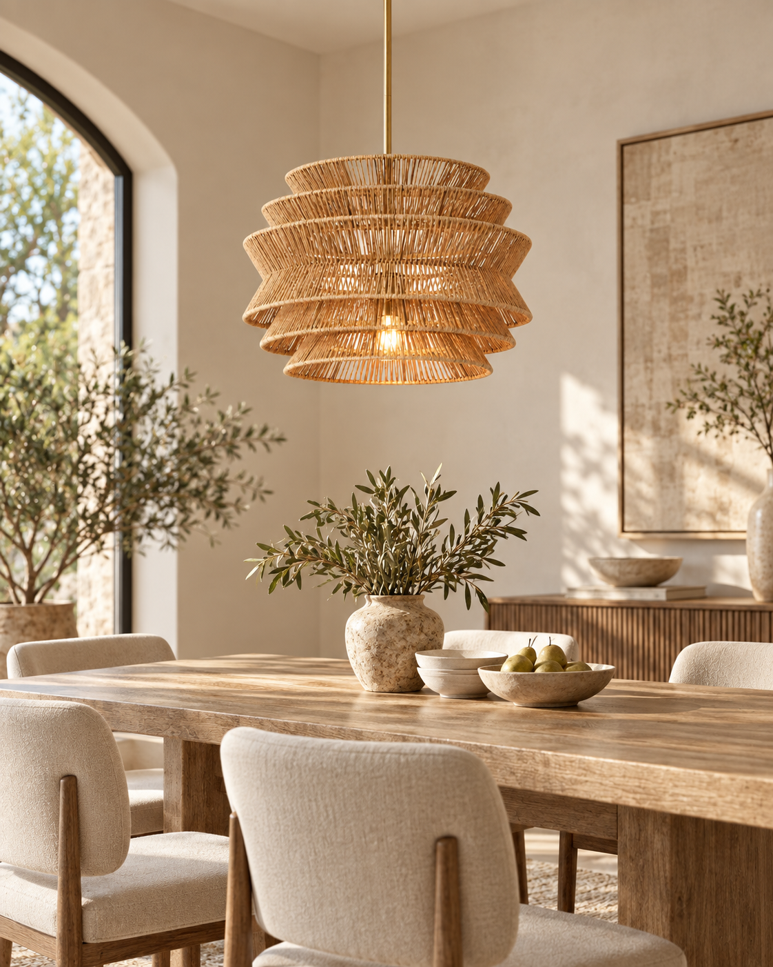 Savana | Woven Rattan-Style Pendant Light
