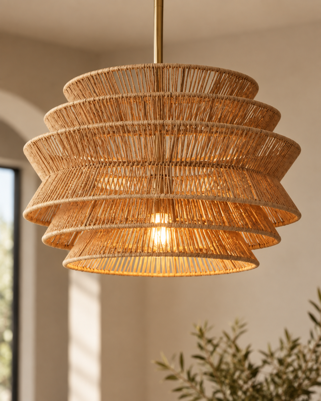 Savana | Woven Rattan-Style Pendant Light