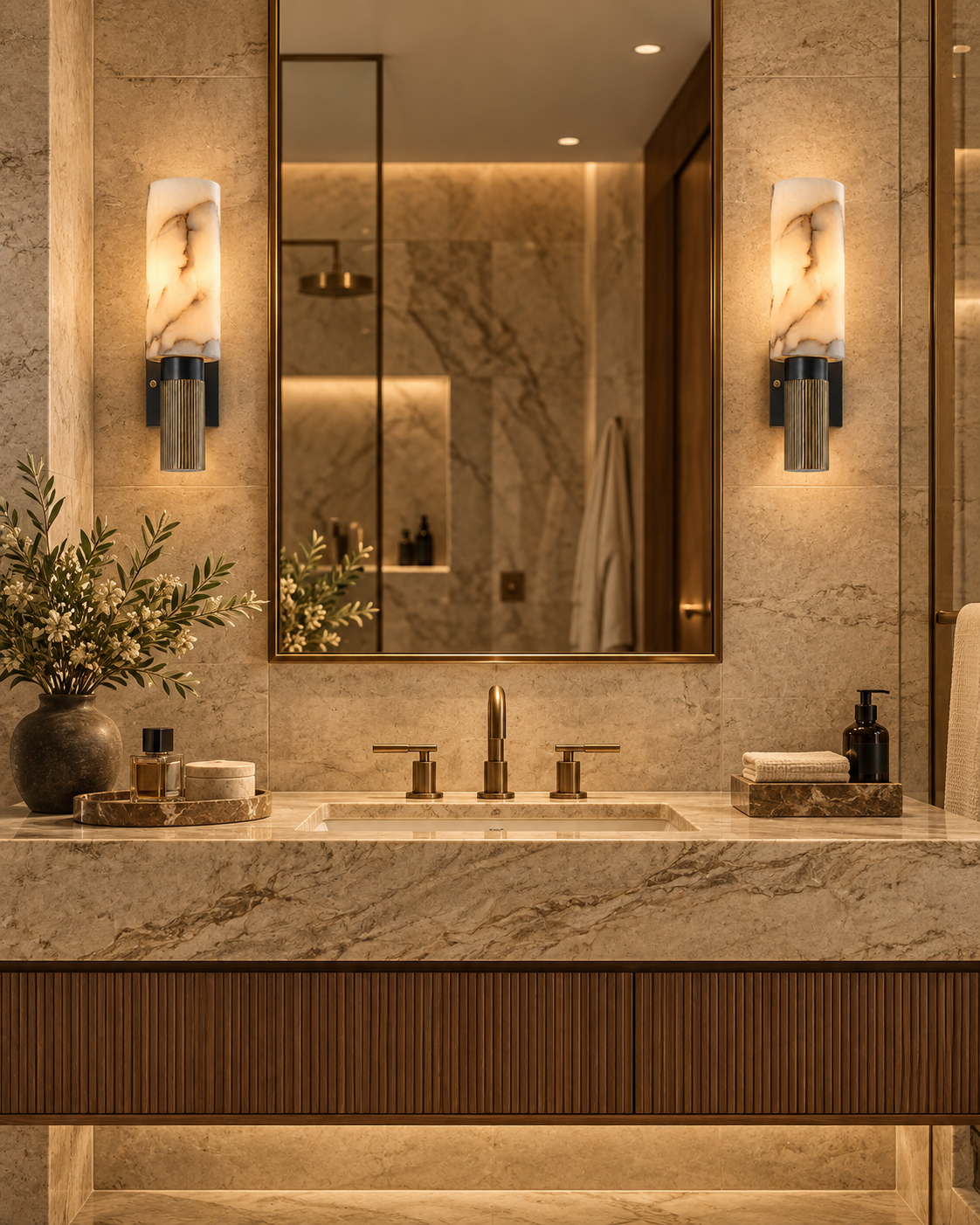 Albata | Alabaster Wall Sconce – Natural Alabaster