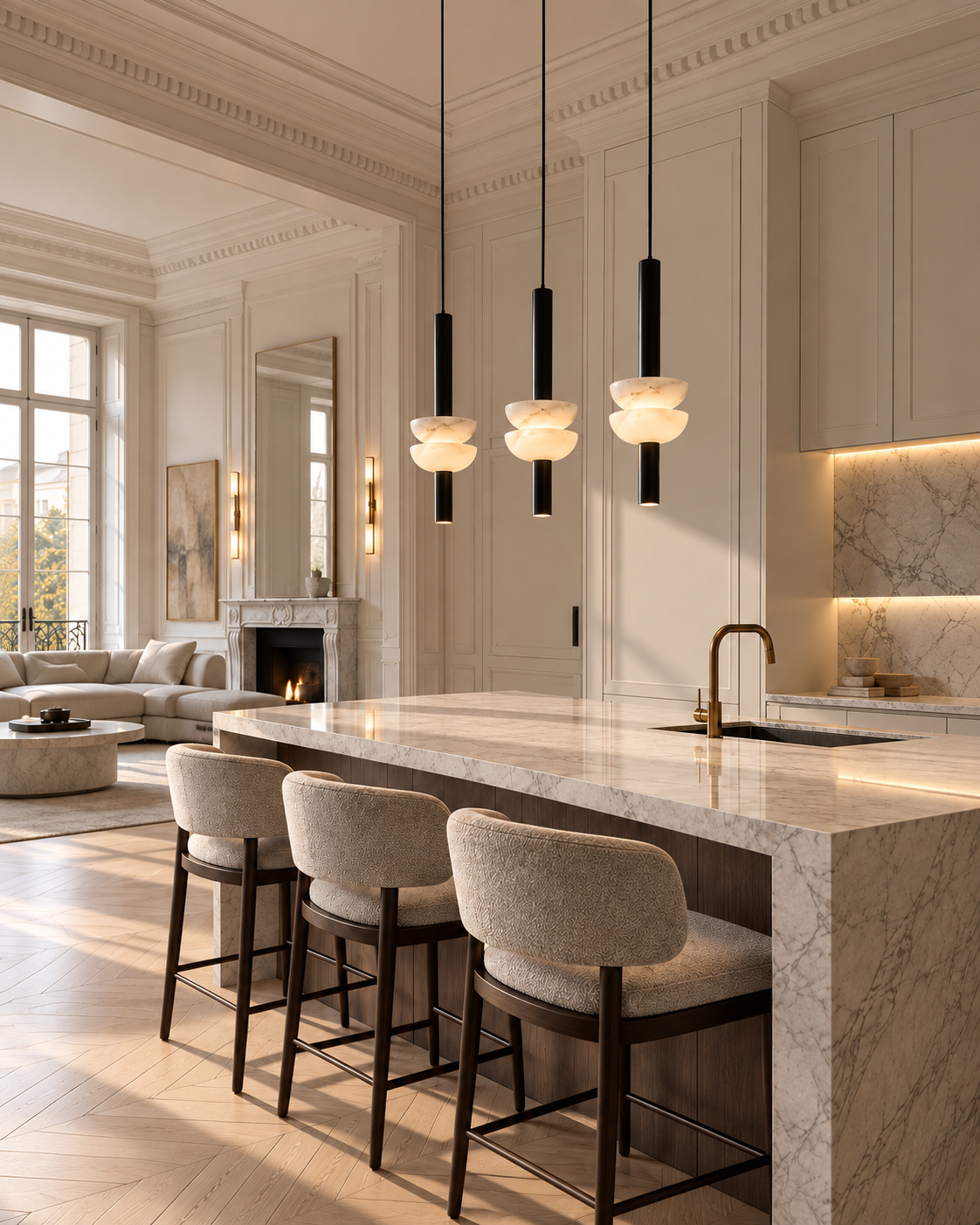 Alabaster Pendant Light | Aveline Sculptural
