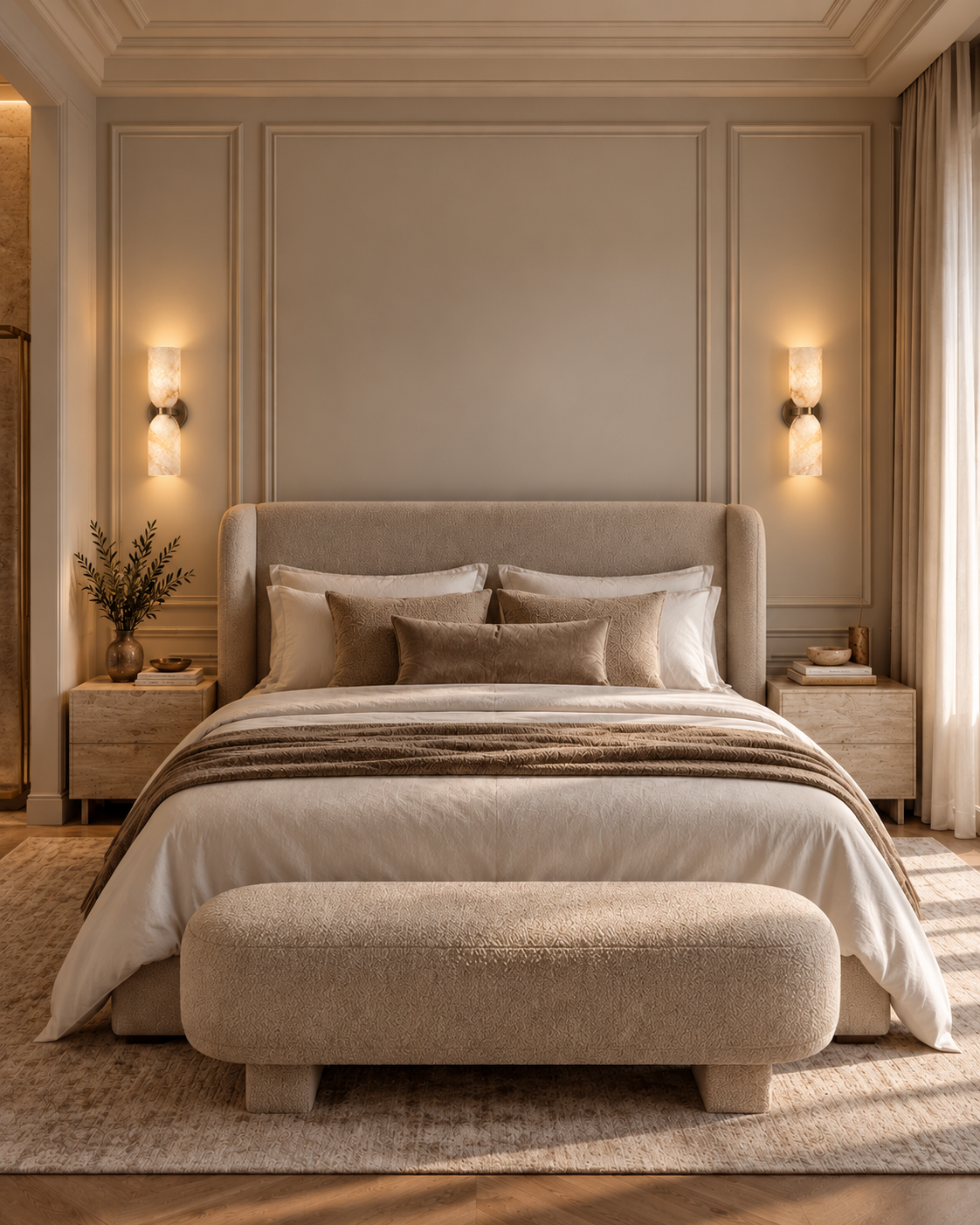 Elba | Alabaster Wall Sconce – Solid Brass Architectural