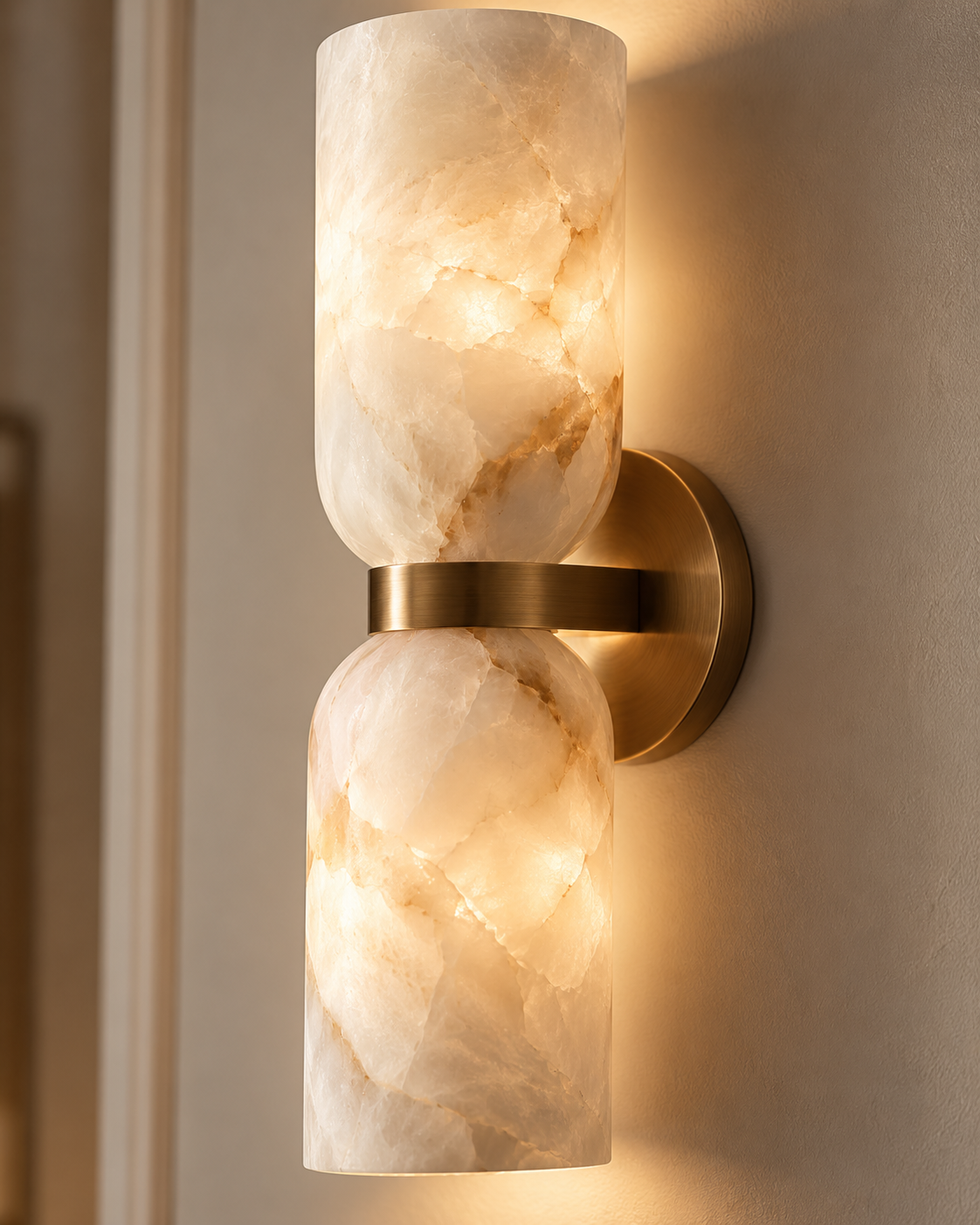 Elba | Alabaster Wall Sconce – Solid Brass Architectural