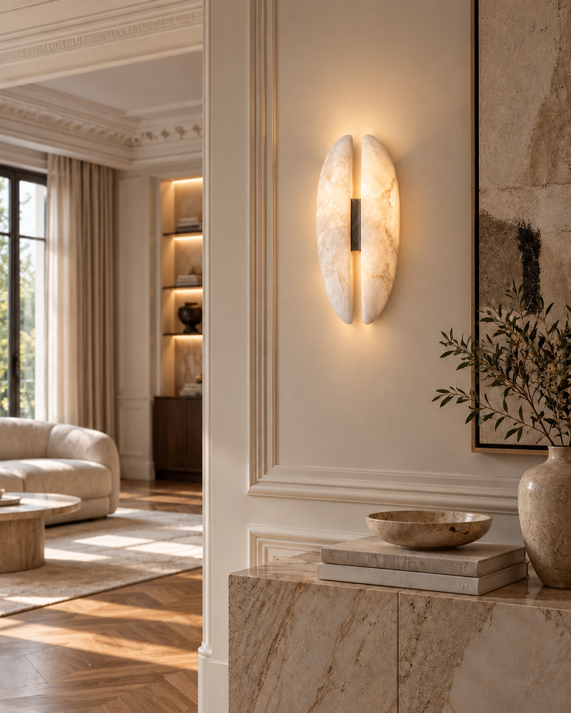 Velata | Natural Alabaster Wall Sconce