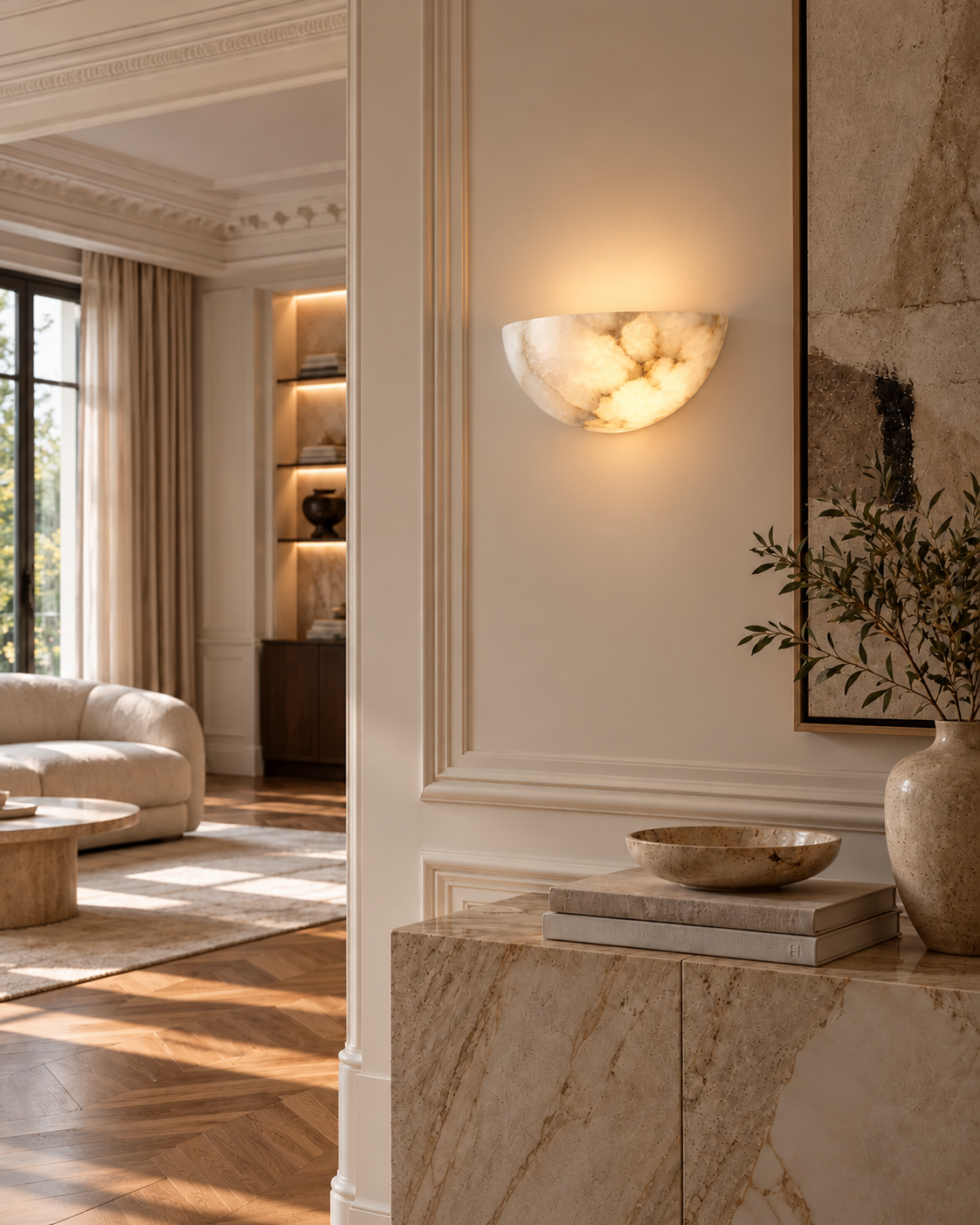 Natural Alabaster Wall Sconce | LUNEA