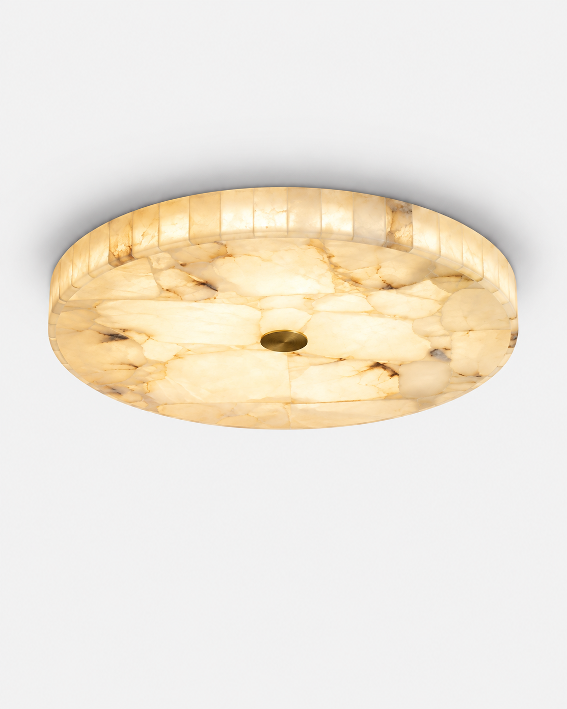 Natural Alabaster Mosaic Flush Mount Ceiling Light | Zalba