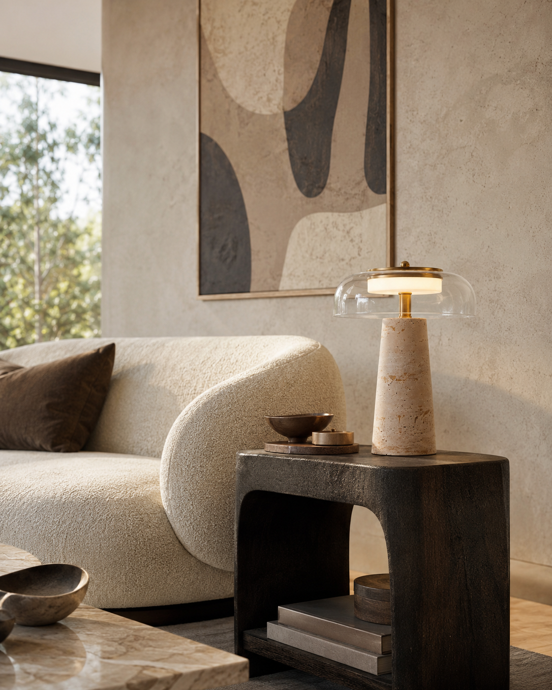 The Tivoli | Travertine Table Lamp