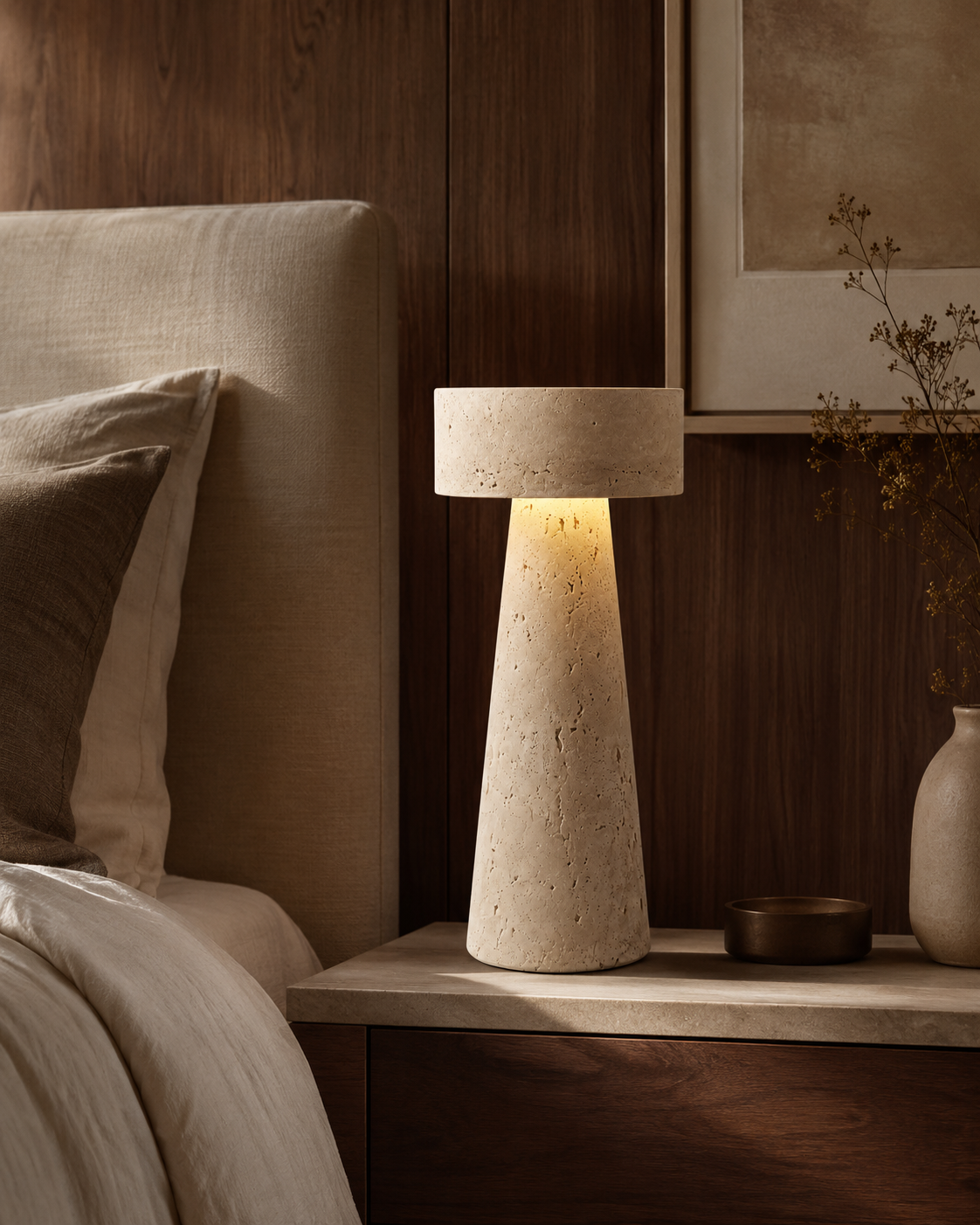 The Matera | Travertine Table Lamp