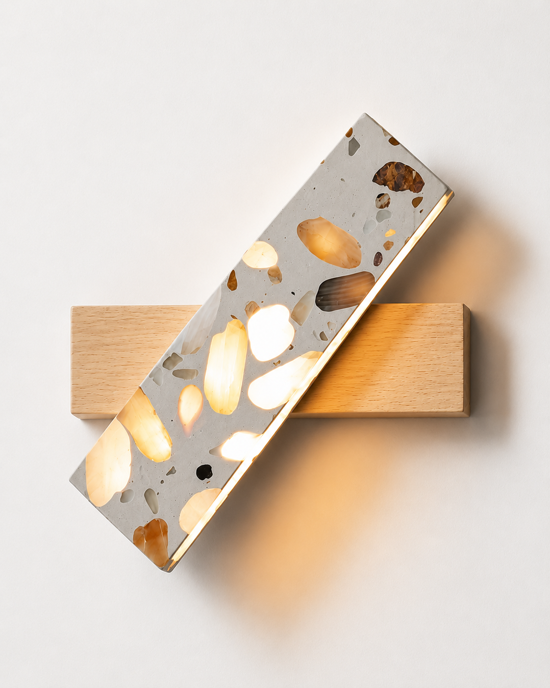 Mosa | Wood & Terrazzo Wall Sconce