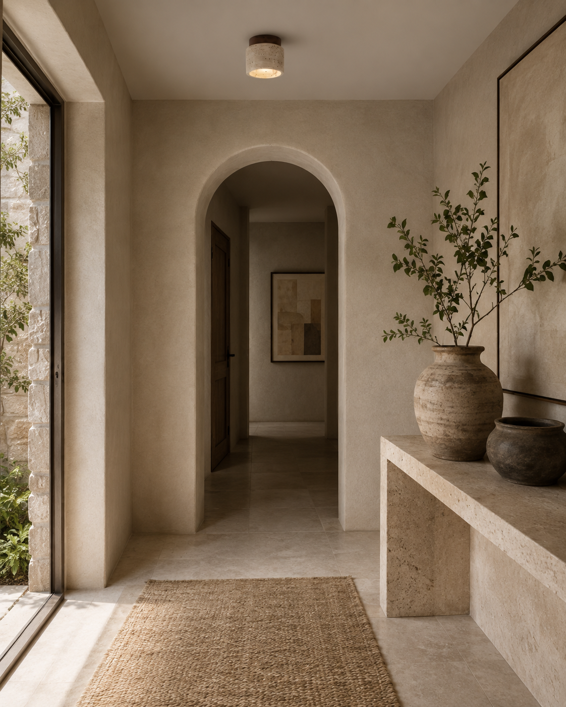 The Como | Travertine Ceiling Light