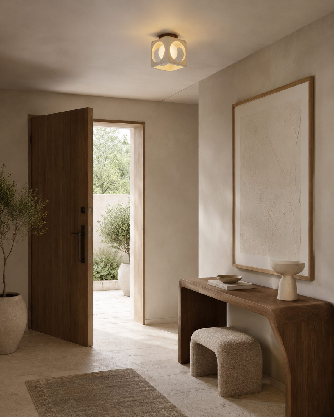 Orion | Travertine Ceiling Light