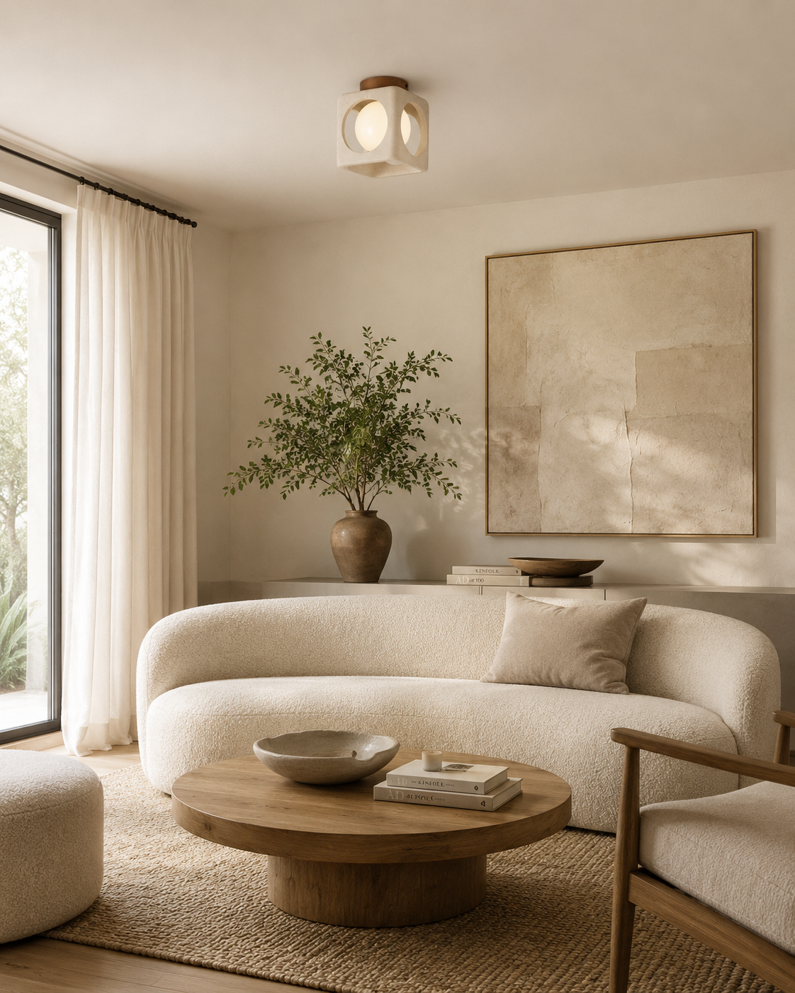 Orion | Travertine Ceiling Light