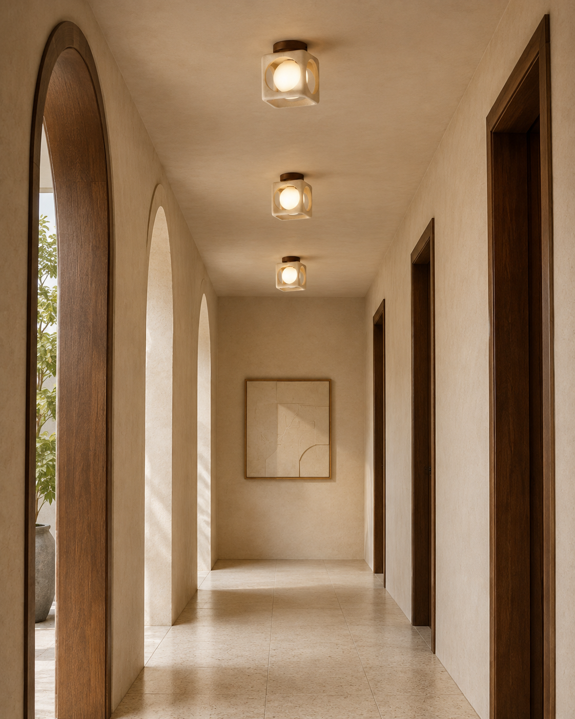 Orion | Travertine Ceiling Light