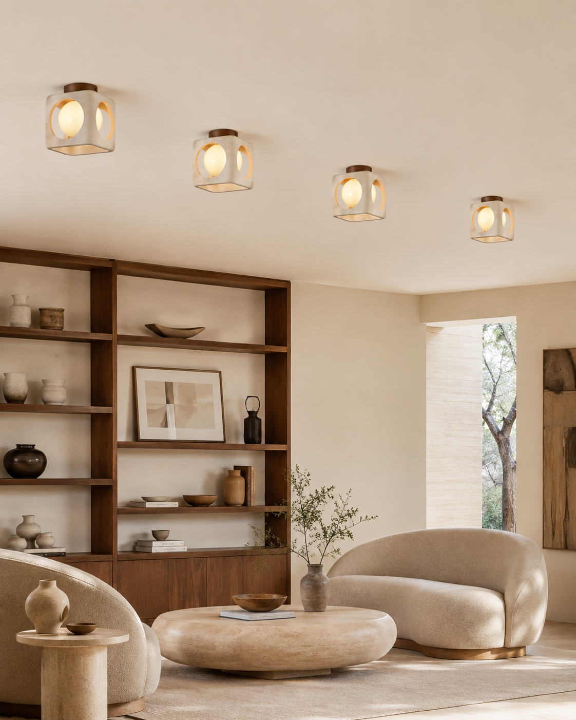 Orion | Travertine Ceiling Light
