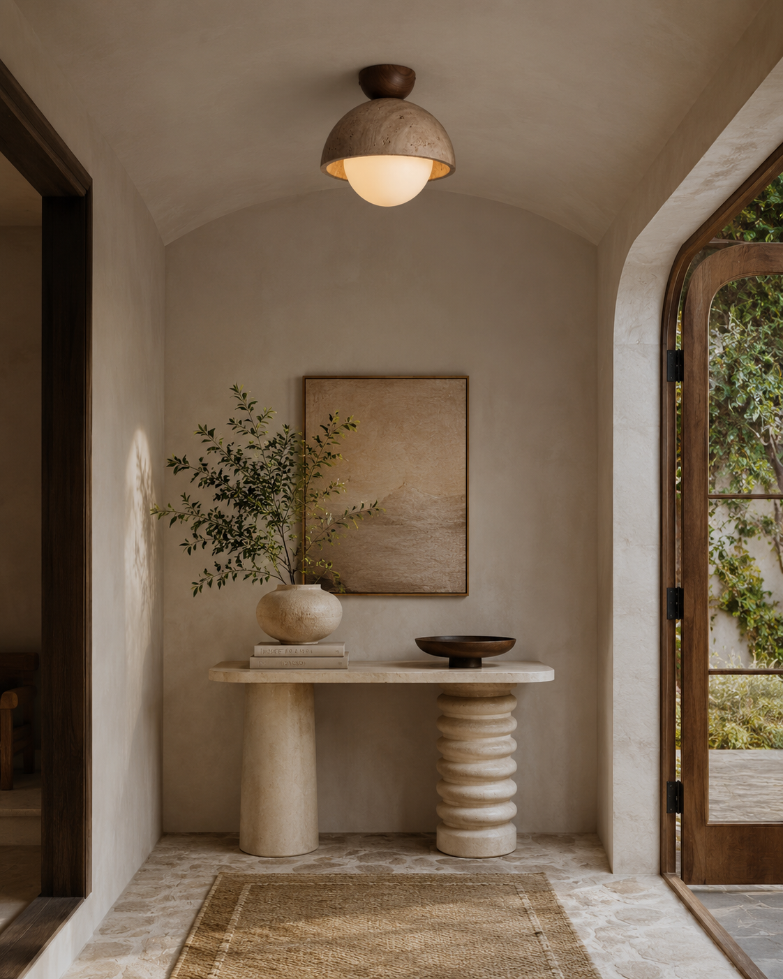 Cerra | Travertine Ceiling Light