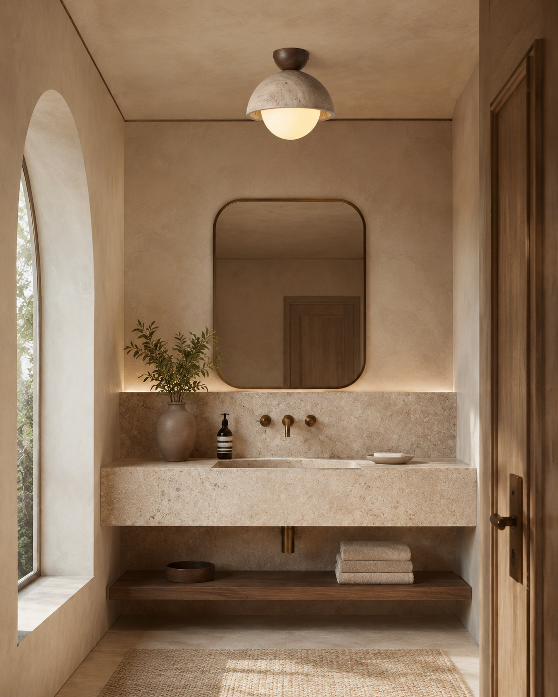 Cerra | Travertine Ceiling Light