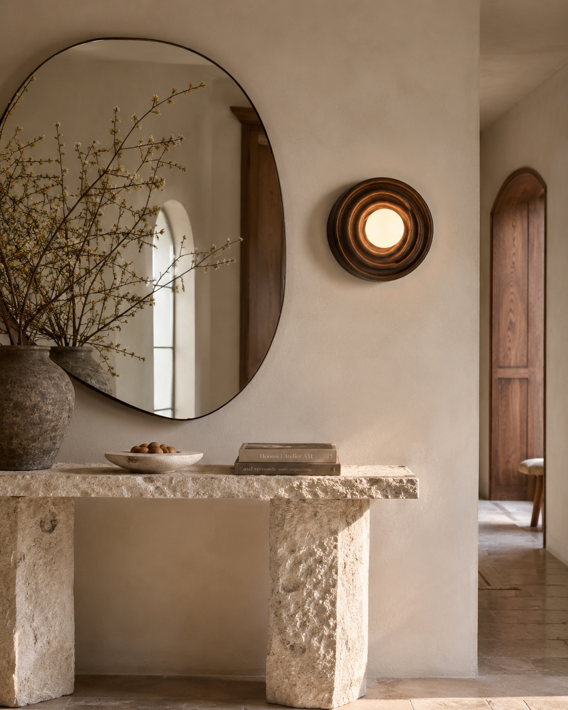 Onda | Sculpted Wood Wall Sconce