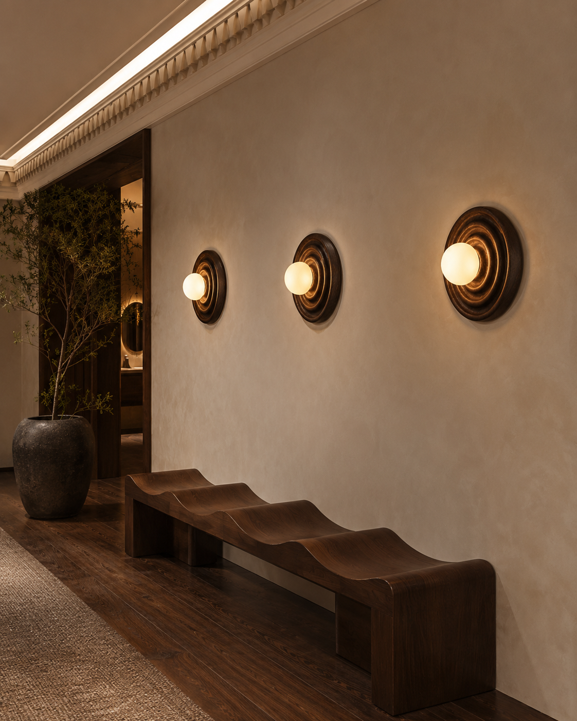 Onda | Sculpted Wood Wall Sconce
