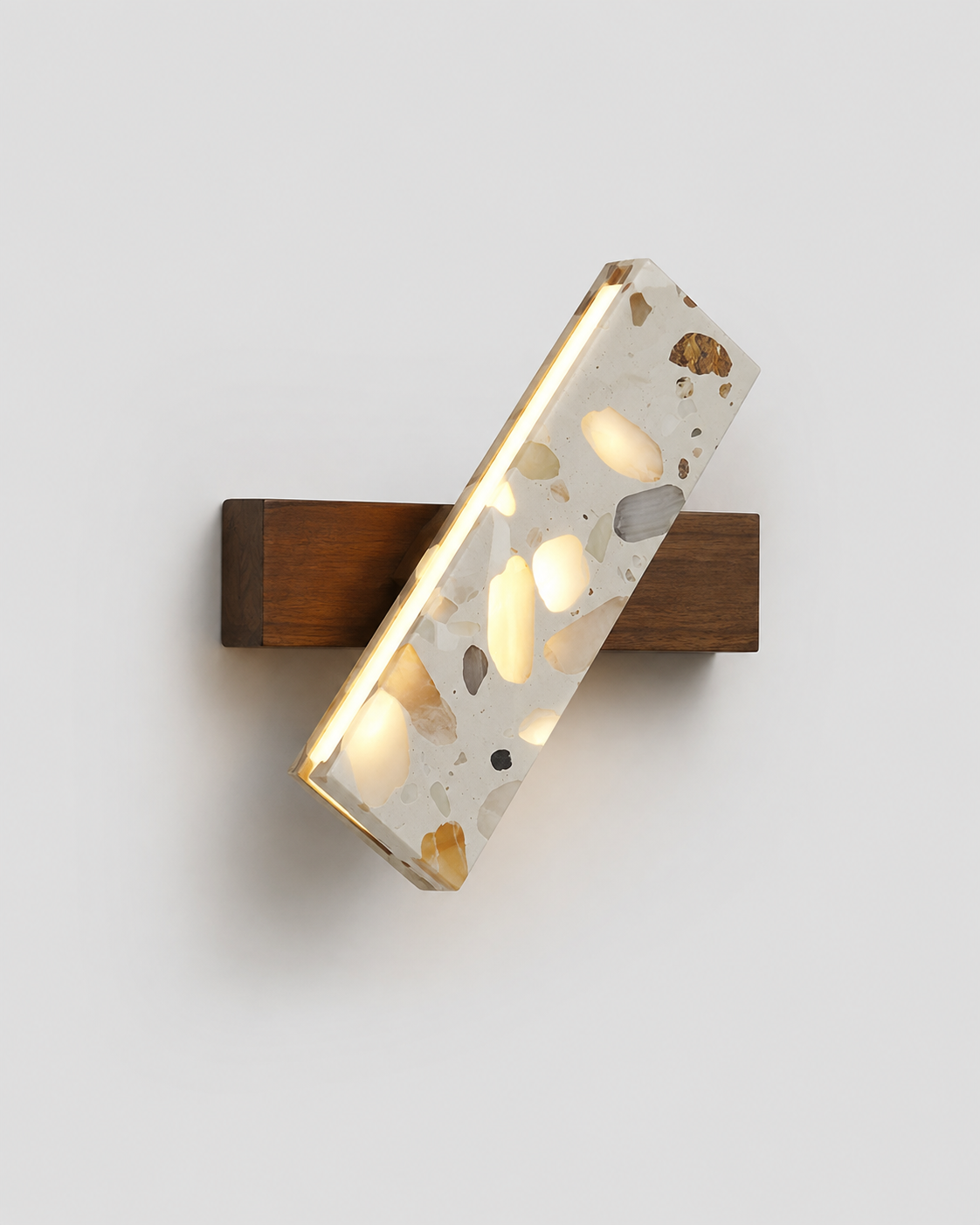 Mosa | Wood & Terrazzo Wall Sconce