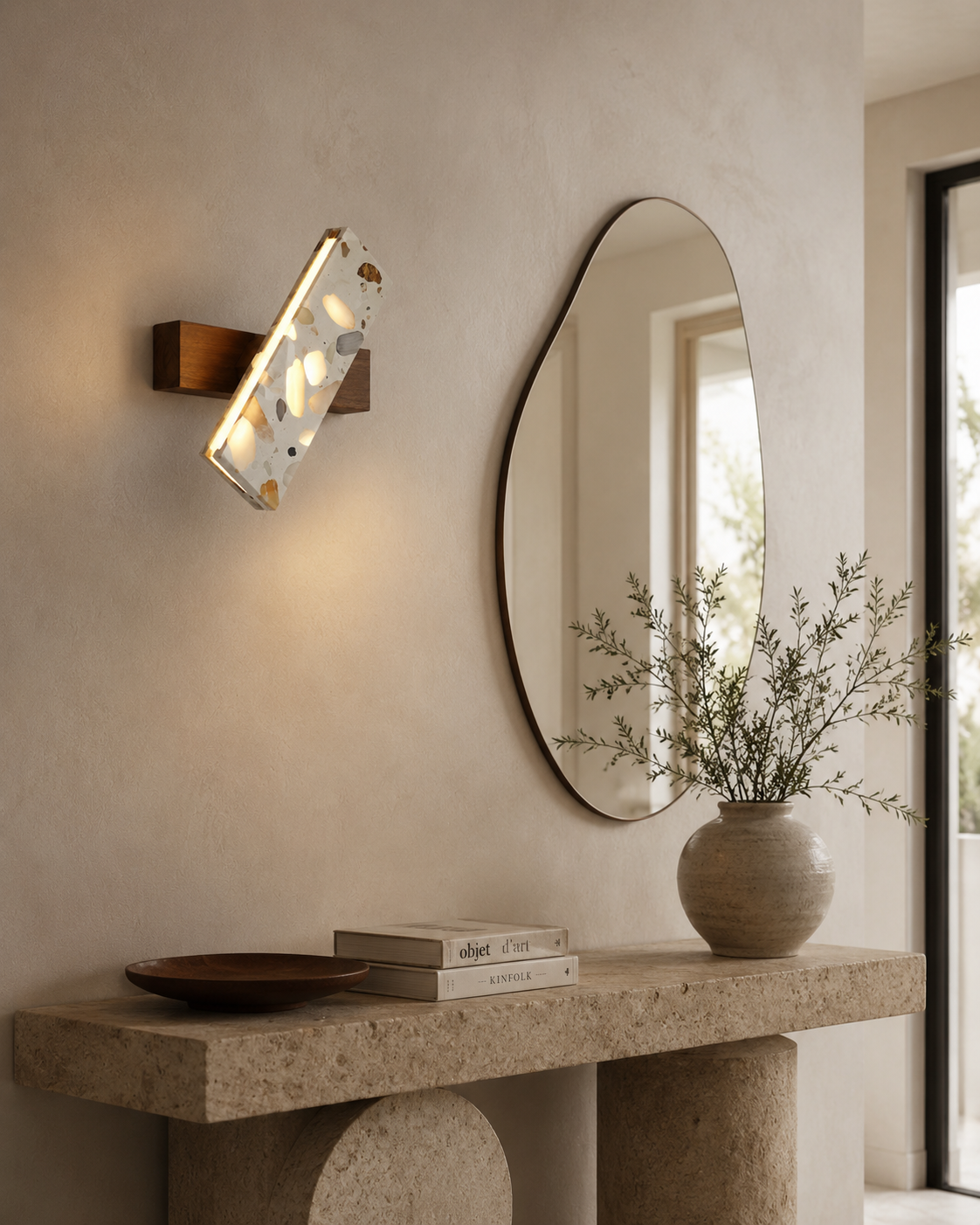 Mosa | Wood & Terrazzo Wall Sconce