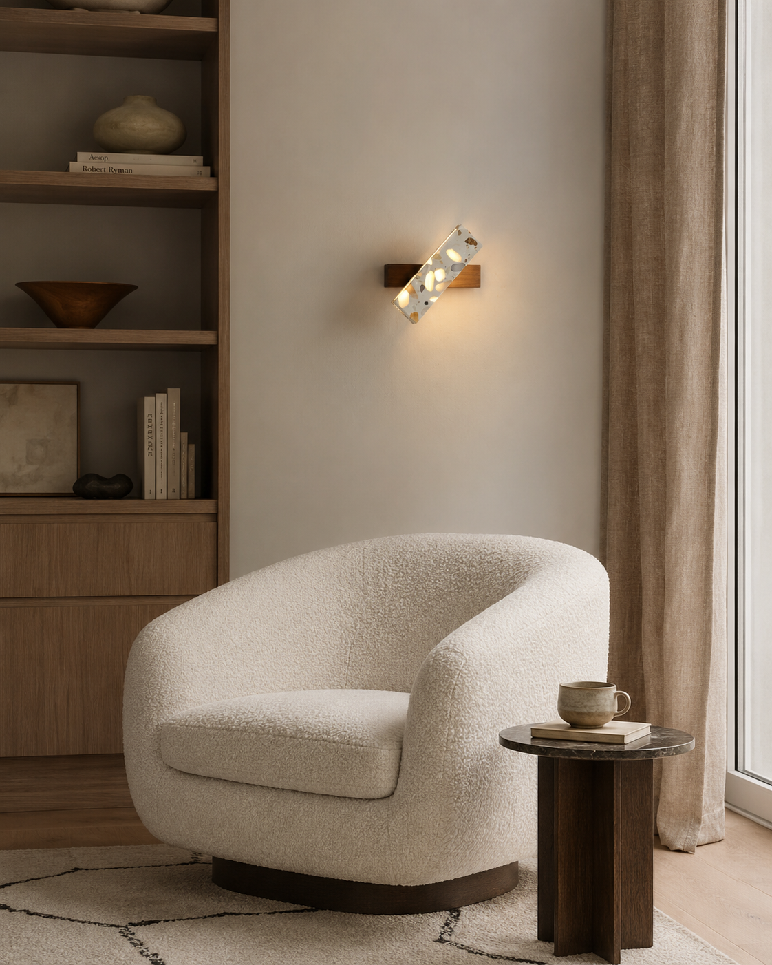 Mosa | Wood & Terrazzo Wall Sconce