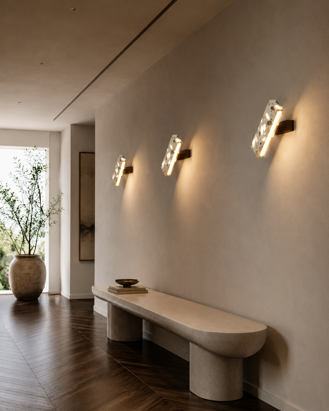 Mosa | Wood & Terrazzo Wall Sconce