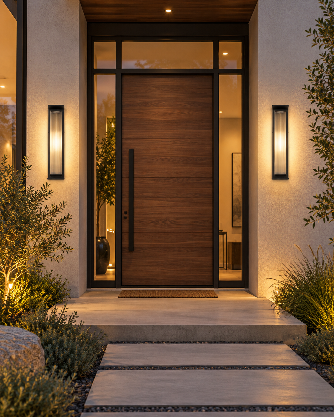 Modern Ribbed Glass Outdoor Wall Sconce | Tavren