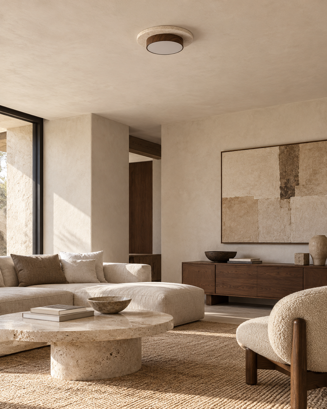 Nerio | Travertine Ceiling Light