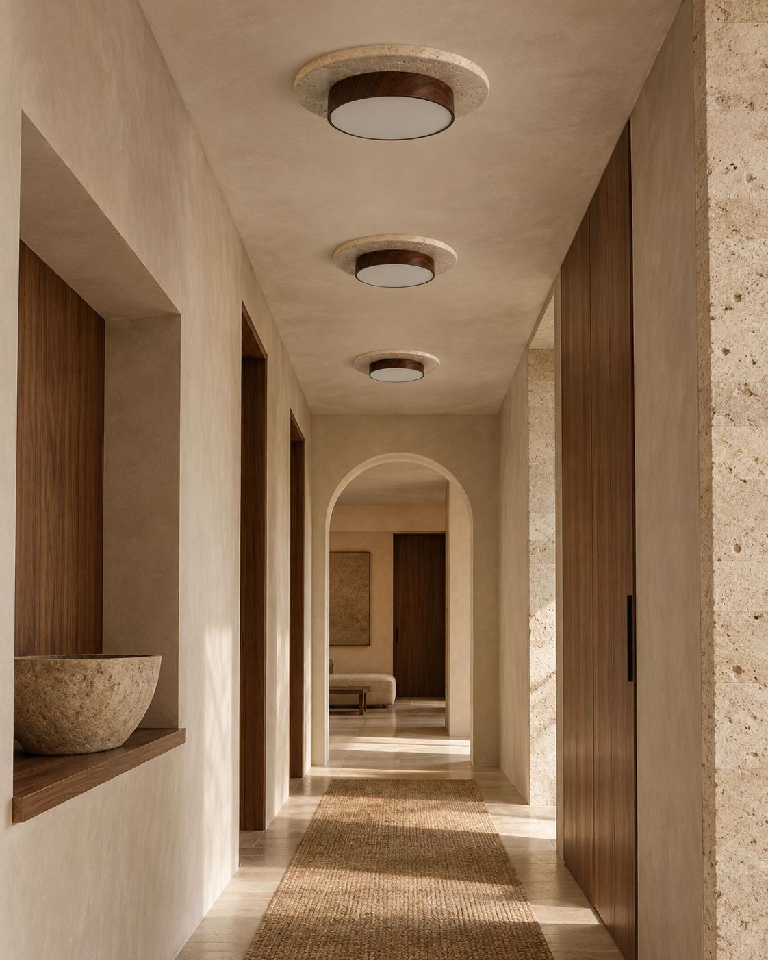 Nerio | Travertine Ceiling Light