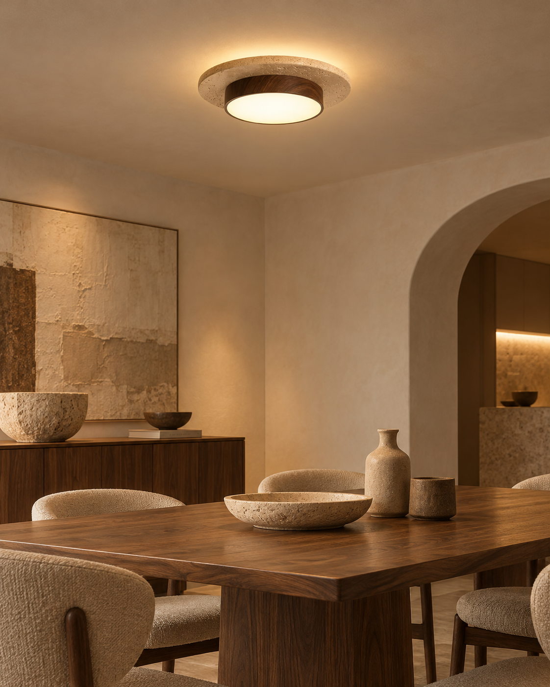 Nerio | Travertine Ceiling Light