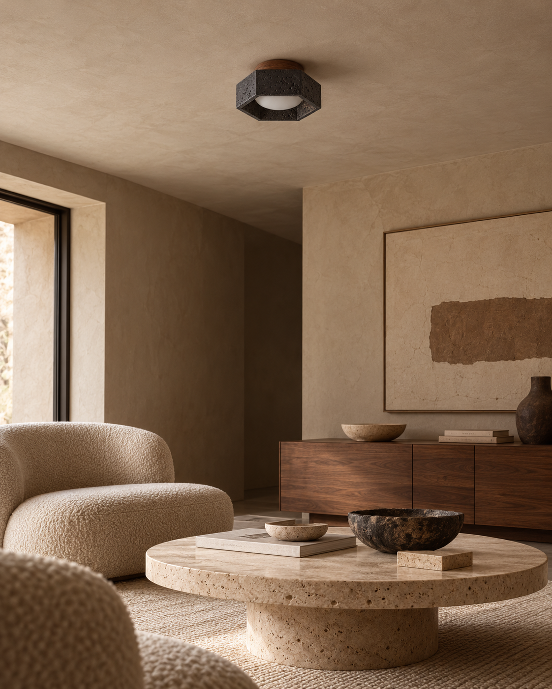 Caldera | Travertine Celling Lights