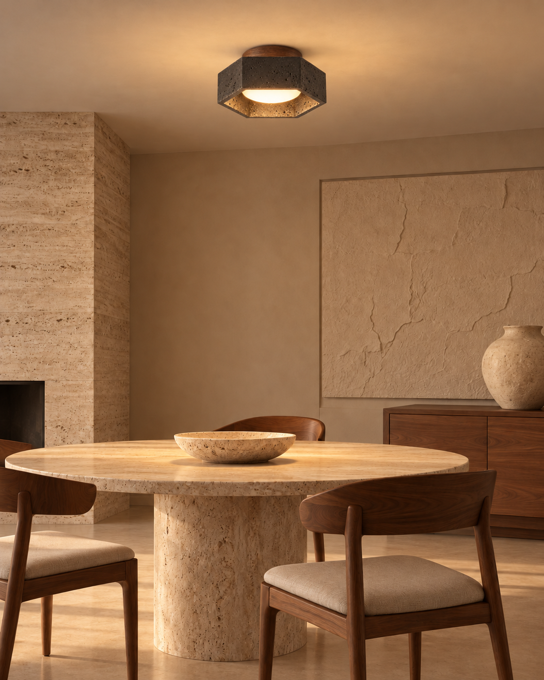 Caldera | Travertine Celling Lights