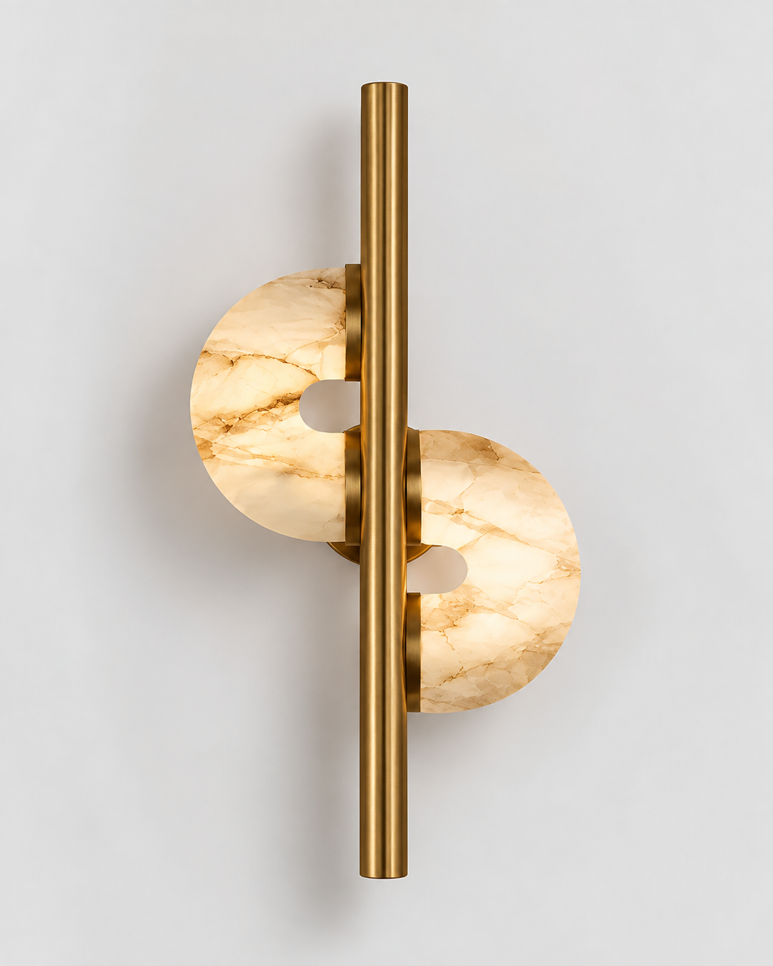 Sculpted Alabaster & Metal Wall Sconce | Aurevon