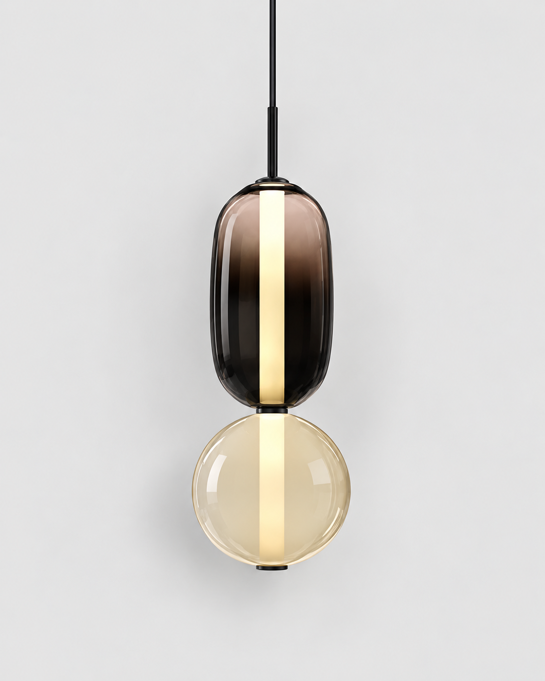 Sculptural Tinted Glass LED Pendant Light | Orvessa