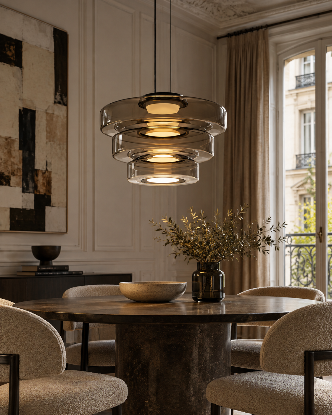 Layered Glass LED Pendant Light | Solvane