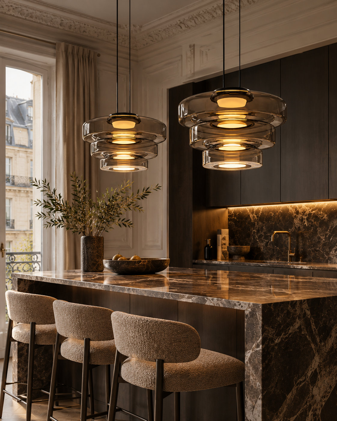 Layered Glass LED Pendant Light | Solvane