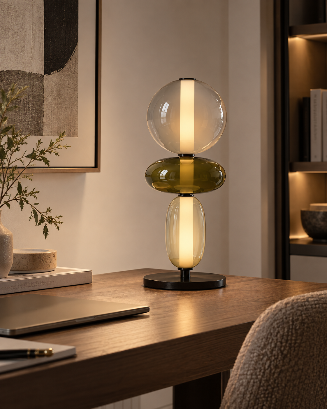 Hand-Blown Crystal Glass Table Lamp | Caldria
