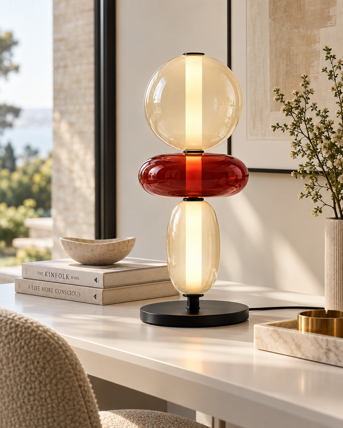 Hand-Blown Crystal Glass Table Lamp | Caldria